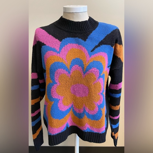 Minasmalha Brazilian multi coloured Woodstock long sleeve sweater women’s Medium - Picture 4 of 8